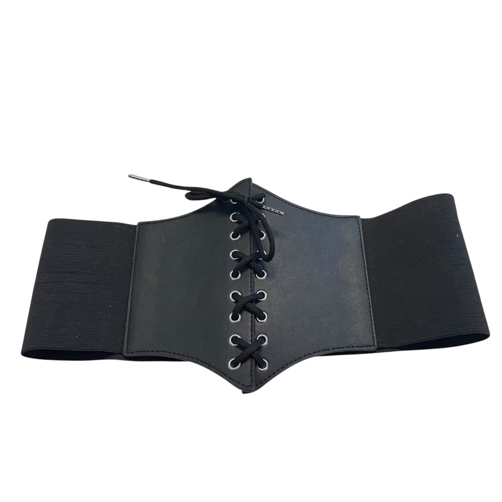 Black Butterfly Corset Belt Womens Medium (Sizes 6-8) Faux Leather Ren Goth